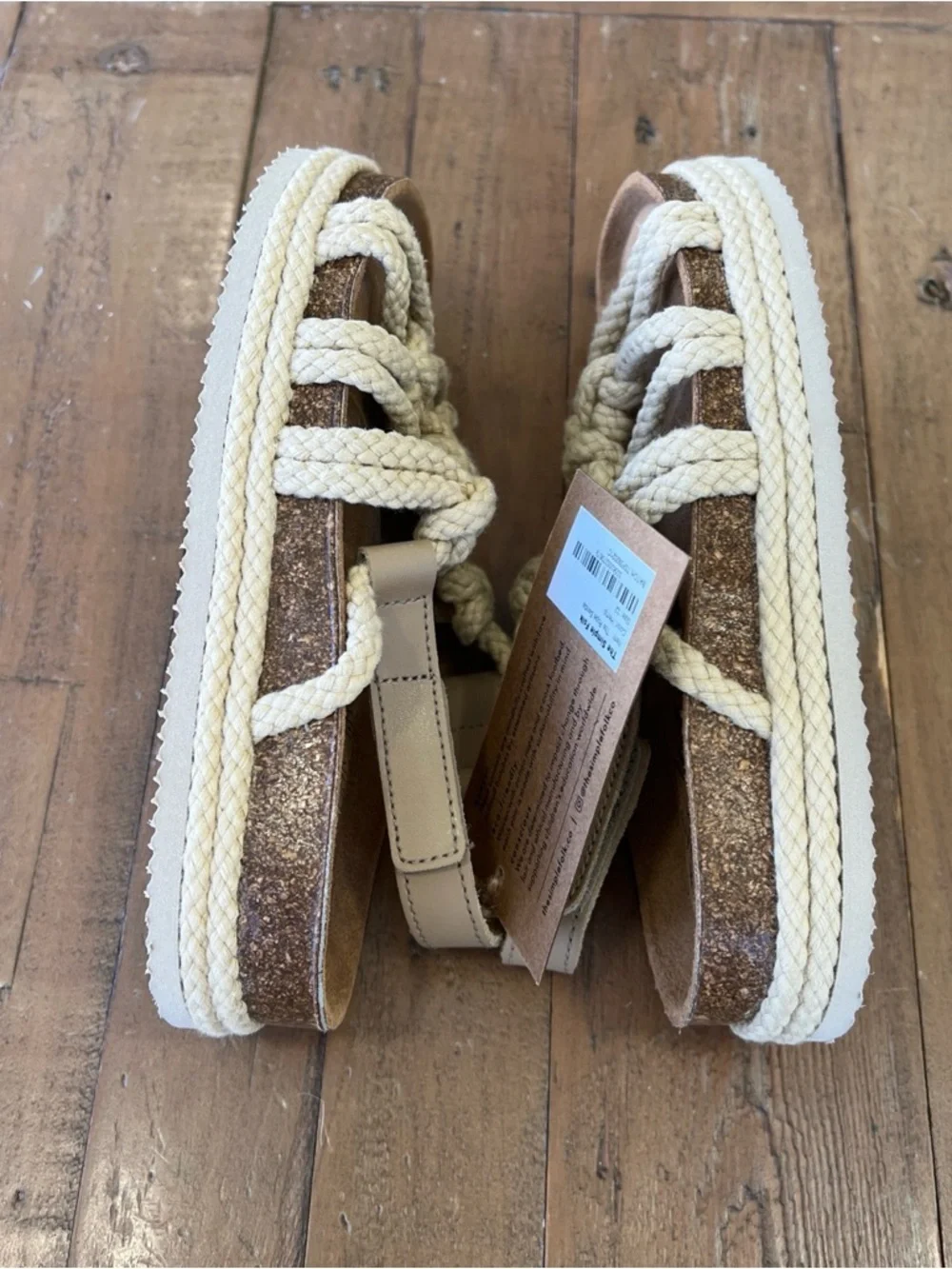 The Simple Folk The Rope Sandal Kids US 1 EU 32 Hemp Cork Bohemian Natural New